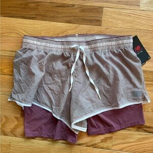 New Balance Dusty Mauve Layered Running Shorts